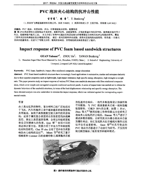 PVC泡沫夹心结构的抗冲击性能