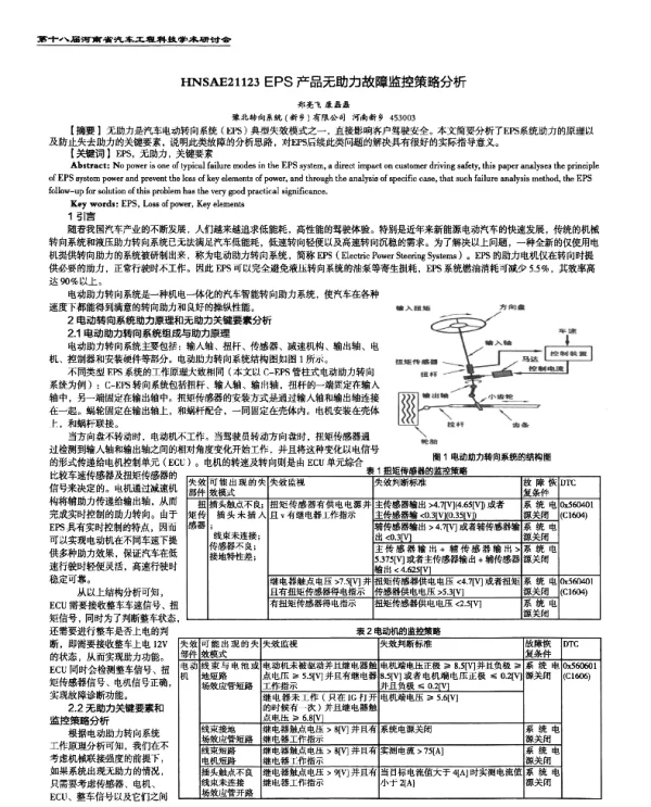 EPS产品无助力故障监控策略分析