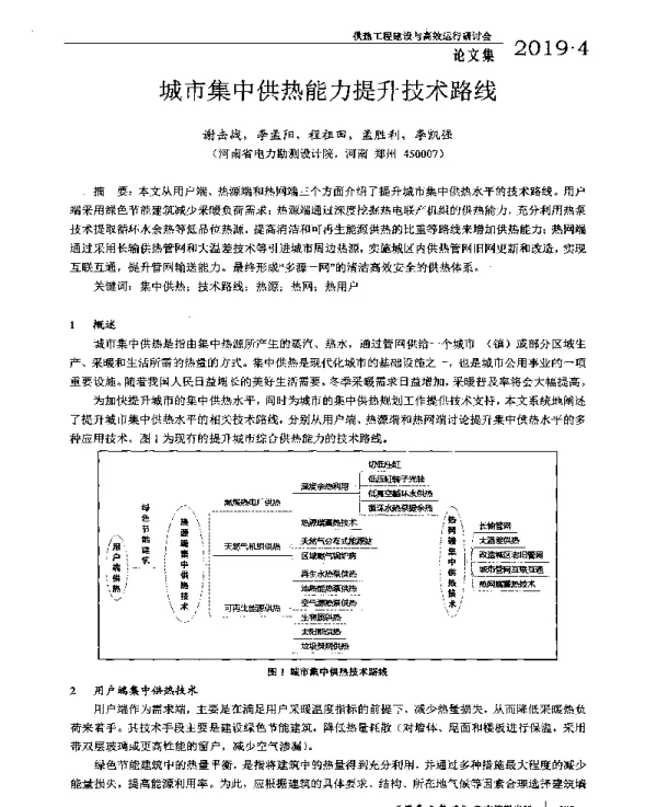 城市集中供热能力提升技术路线