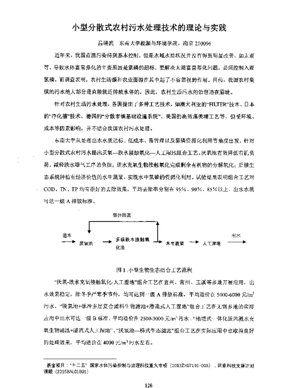 小型分散式农村污水处理技术的理论与实践