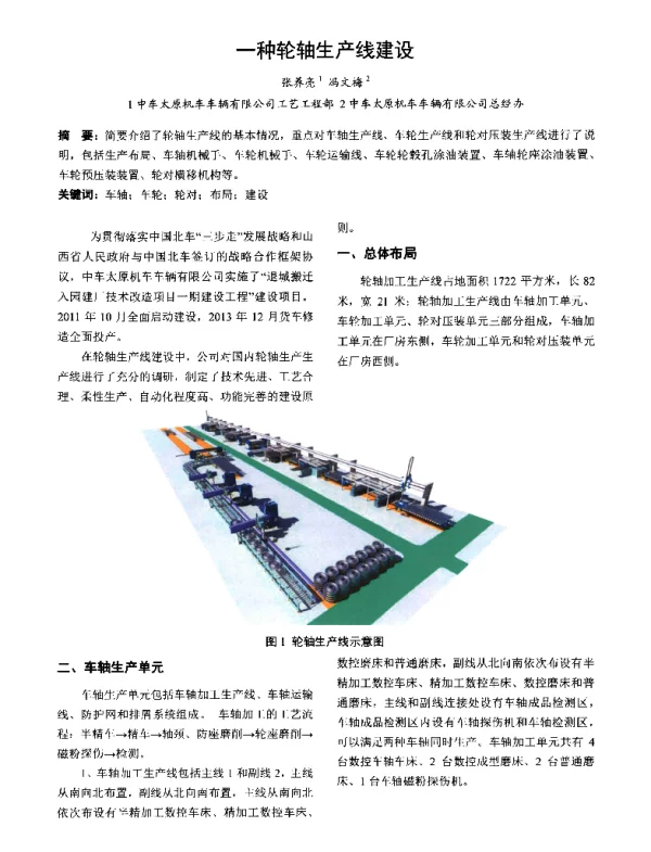 一种轮轴生产线建设