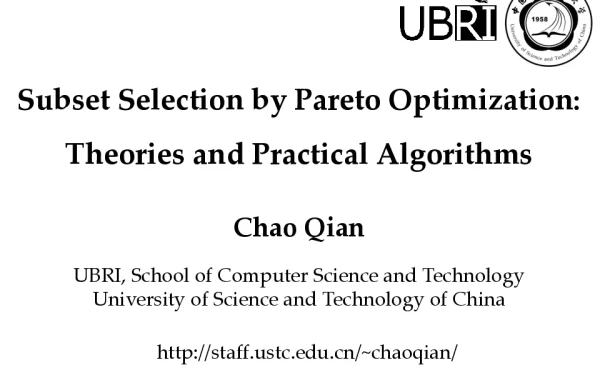 SubsetSelectionbyParetoOptimizationTheoriesandPracticalAlgorithms