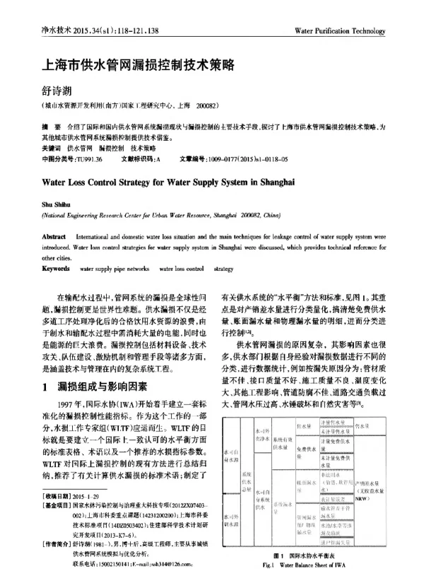上海市供水管网漏损控制技术策略