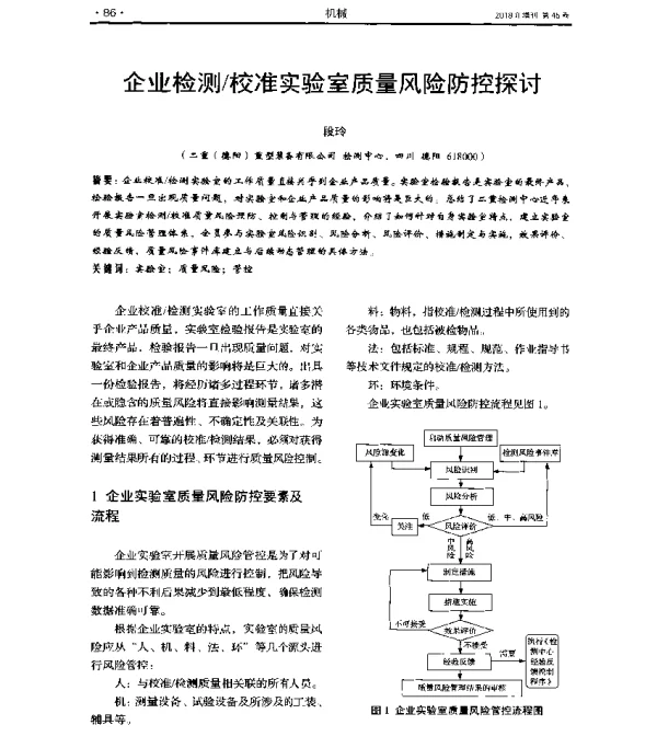 企业检测校准实验室质量风险防控探讨