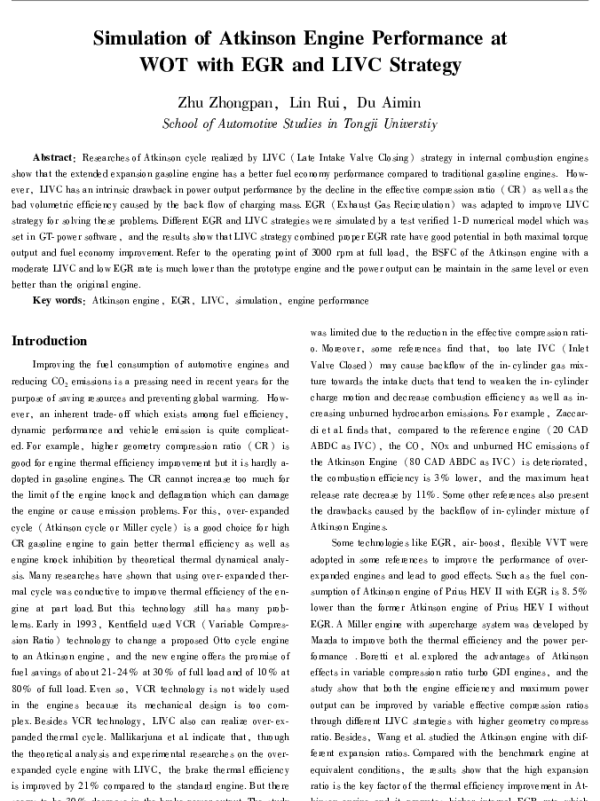SimulationofAtkinsonEnginePerformanceatWOTwithEGRandLIVCStrategy