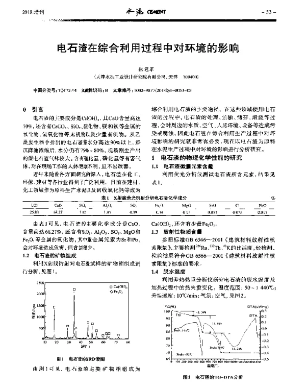 电石渣在综合利用过程中对环境的影响