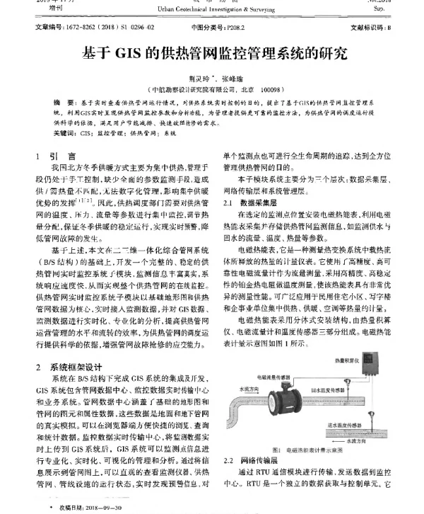 基于GIS的供热管网监控管理系统的研究
