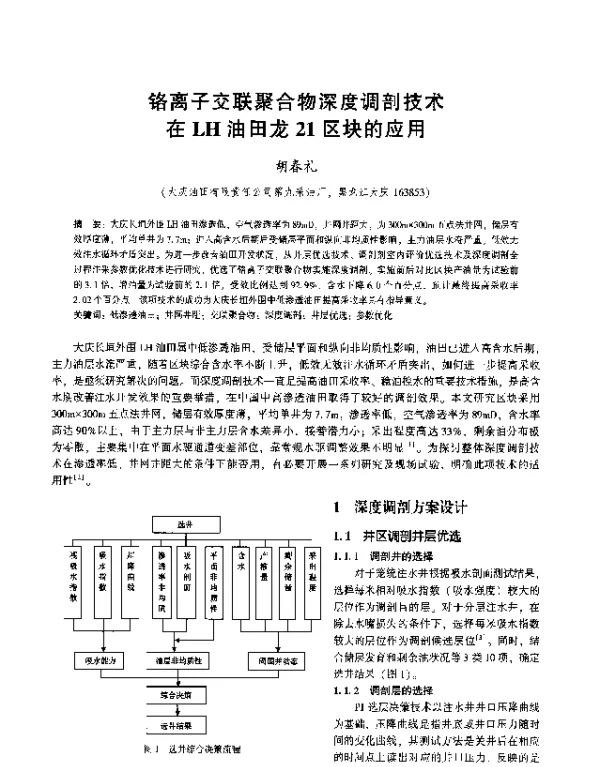 铬离子交联聚合物深度调剖技术在LH油田龙21区块的应用