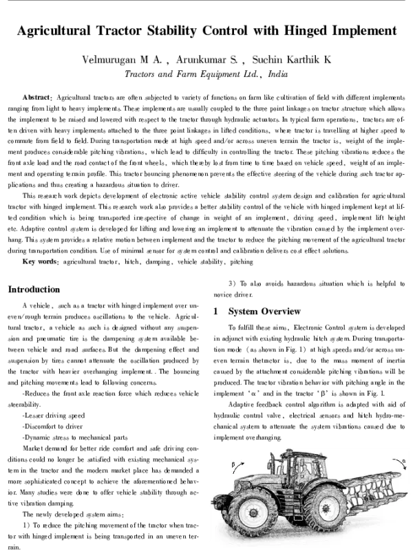 AgriculturalTractorStabilityControlwithHingedImplement