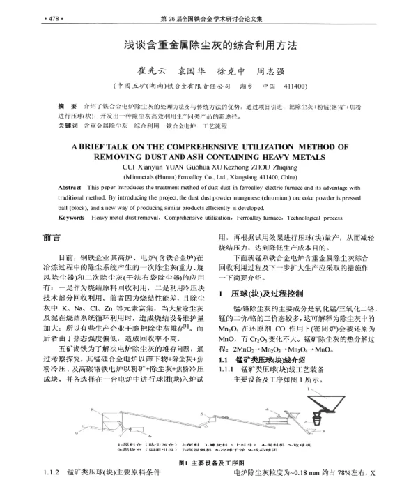 浅谈含重金属除尘灰的综合利用方法