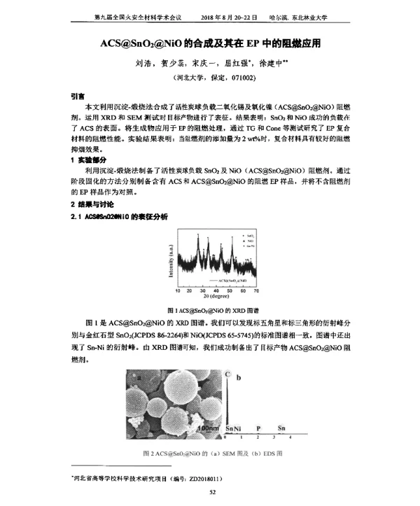 ACS@SnO2@NiO的合成及其在EP中的阻燃应用