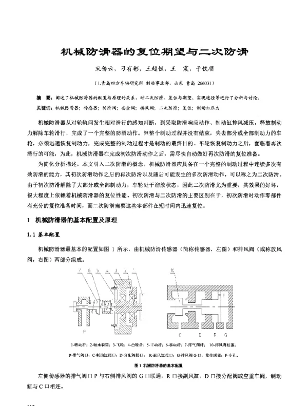 机械防滑器的复位期望与二次防滑