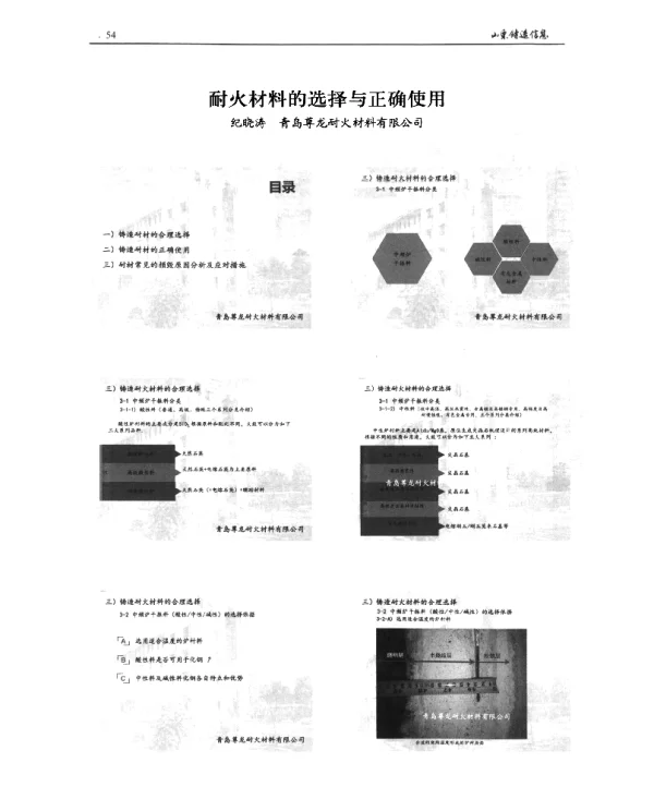 耐火材料的选择与正确使用