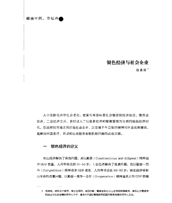 银色经济与社会企业