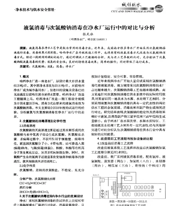 液氯消毒与次氯酸钠消毒在净水厂运行中的对比与分析