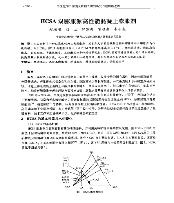 HCSA双膨胀源高性能混凝土膨胀剂