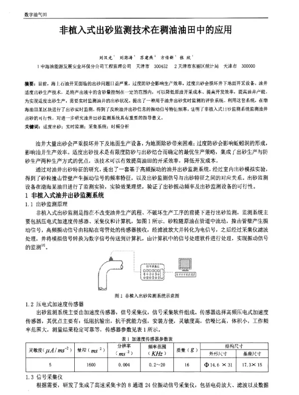非植入式出砂监测技术在稠油油田中的应用