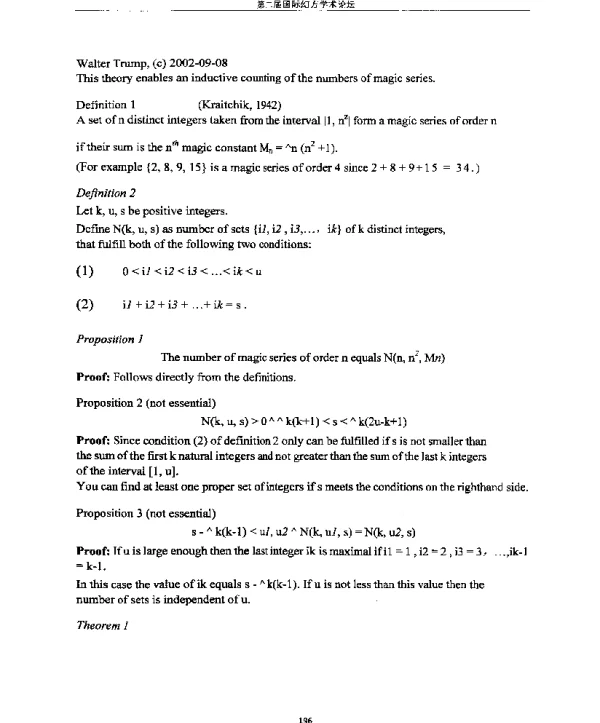 Thistheoryenablesaninductivecountingofthenumbersofmagicseries