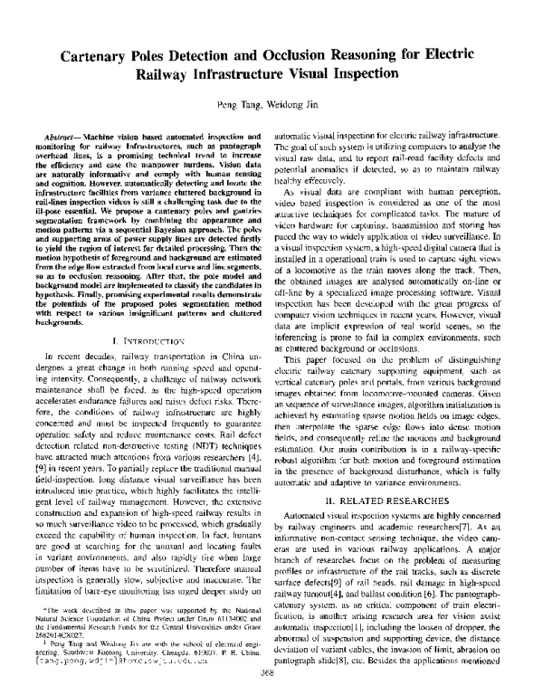 CartenaryPolesDetectionandOcclusionReasoningforElectricRailwayInfrastructureVisualInspection