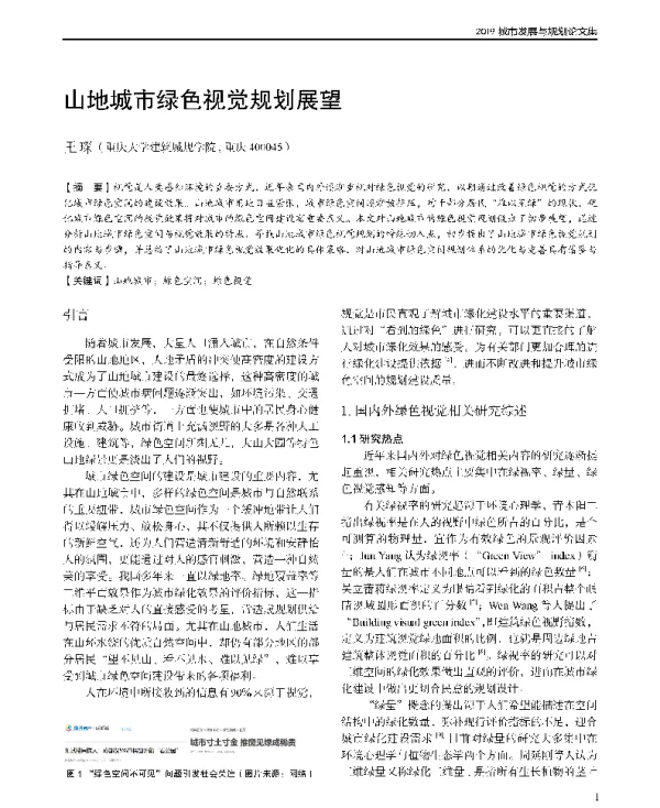 山地城市绿色视觉规划展望