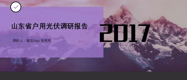 山东省户用光伏调研报告2017