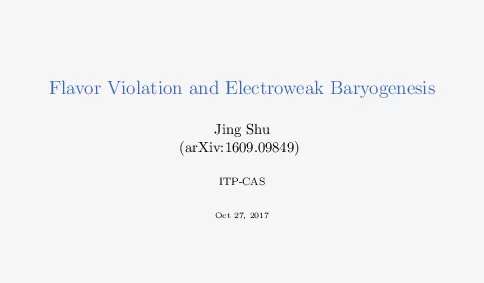 FlavorViolationandElectroweakBaryogenesis