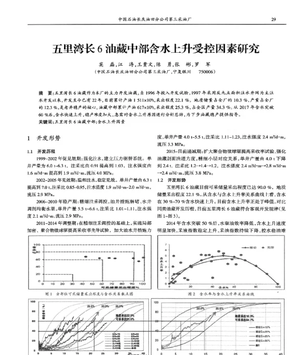 五里湾长6油藏中部含水上升受控因素研究