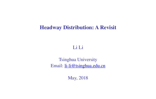 HeadwayDistributionARevisit