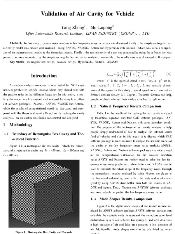 ValidationofAirCavityforVehicle