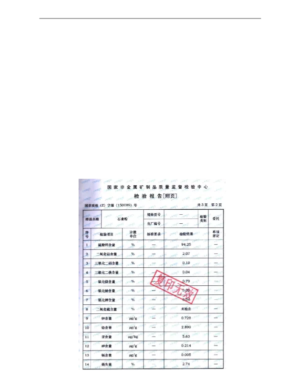 以硫酸钙(CaSO4)为主要成分的复合粉体(湘钙粉)改性塑料研究