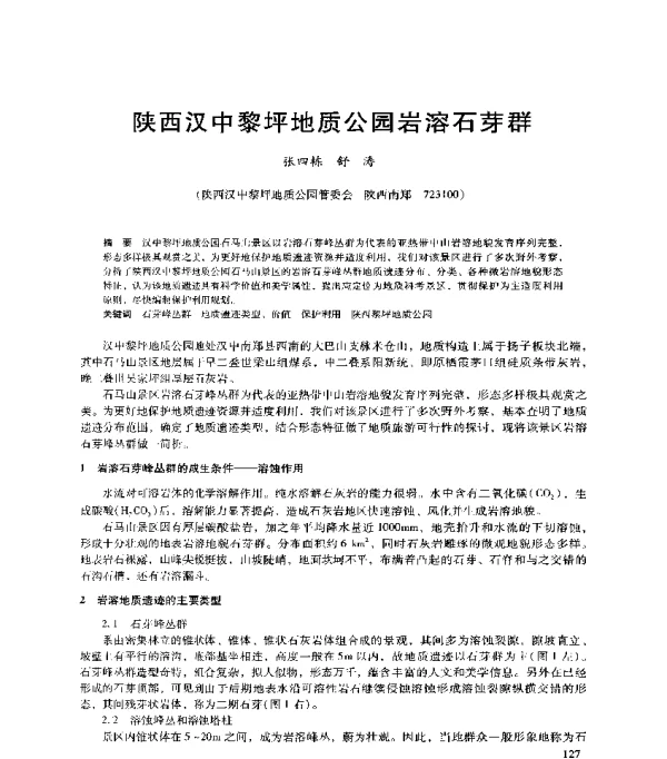 陕西汉中黎坪地质公园岩溶石芽群