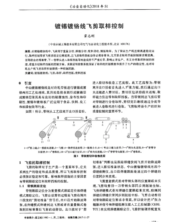 镀锡镀铬线飞剪取样控制