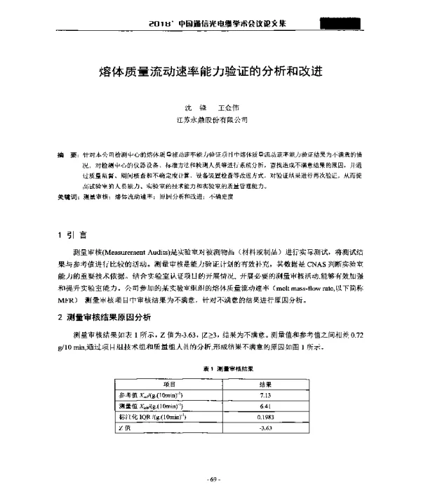 熔体质量流动速率能力验证的分析和改进
