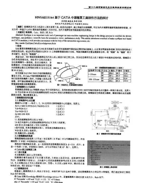 基于CATIA中眼椭圆工具制作方法的探讨