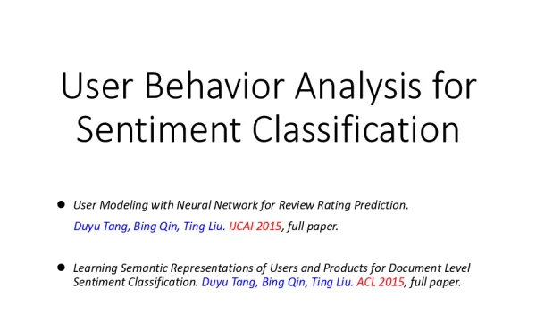UserBehaviorAnalysisforSentimentClassification