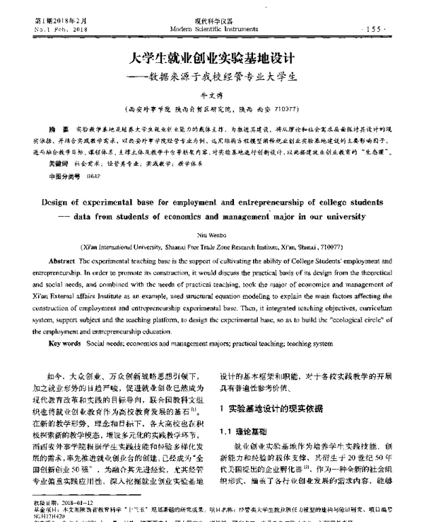 大学生就业创业实验基地设计--数据来源于我校经管专业大学生
