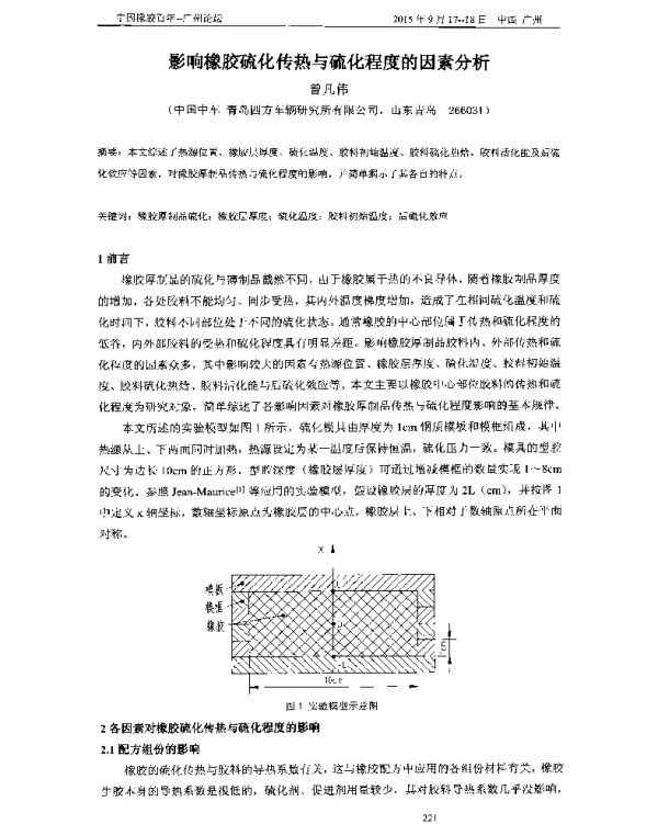 影响橡胶硫化传热与硫化程度的因素分析