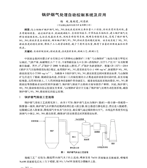 锅炉烟气处理自动控制系统及应用
