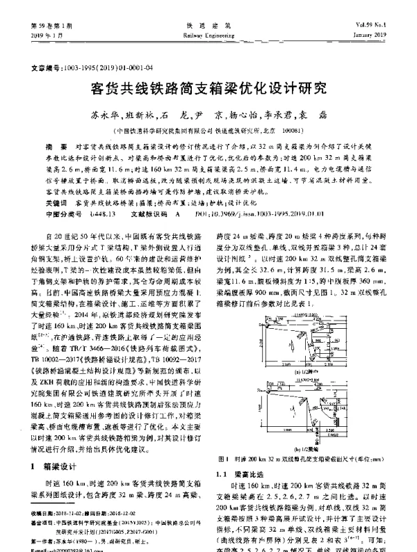 客货共线铁路简支箱梁优化设计研究