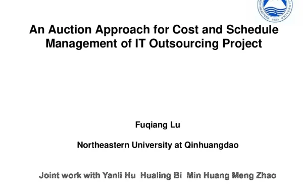 AnAuctionApproachforCostandScheduleManagementofITOutsourcingProject