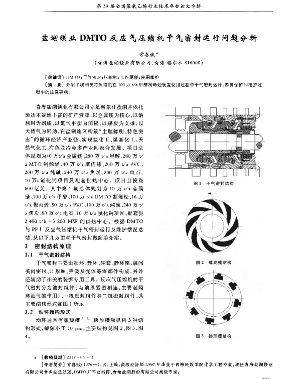 盐湖镁业DMTO反应气压缩机干气密封运行问题分析