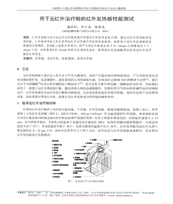 用于远红外治疗舱的红外发热板性能测试
