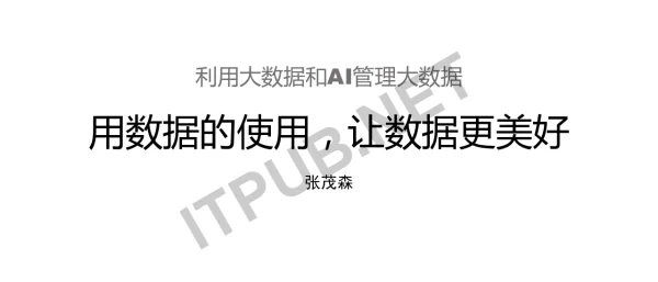 利用大数据和AI管理大数据用数据的使用让数据更美好