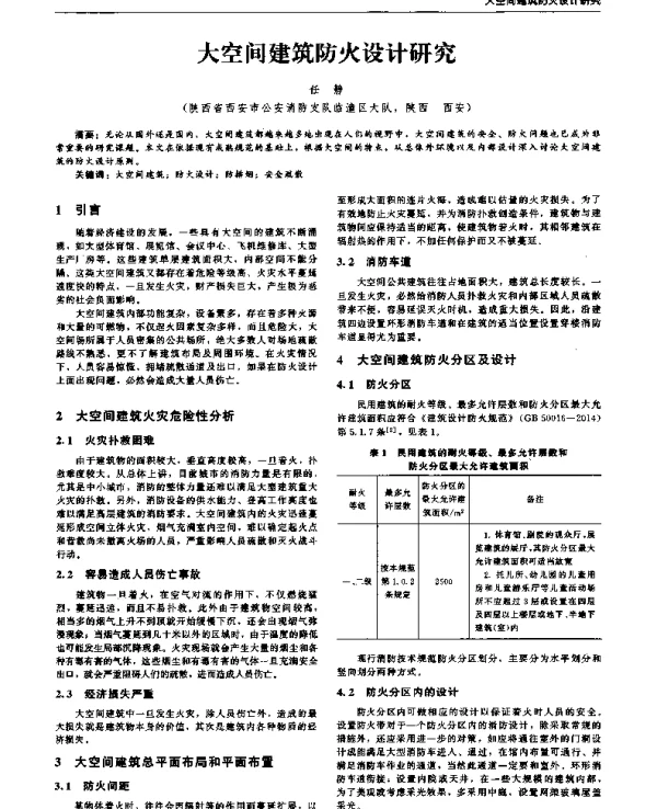 大空间建筑防火设计研究
