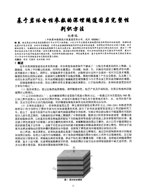 基于岩体电性参数的深埋隧道围岩完整性判识方法