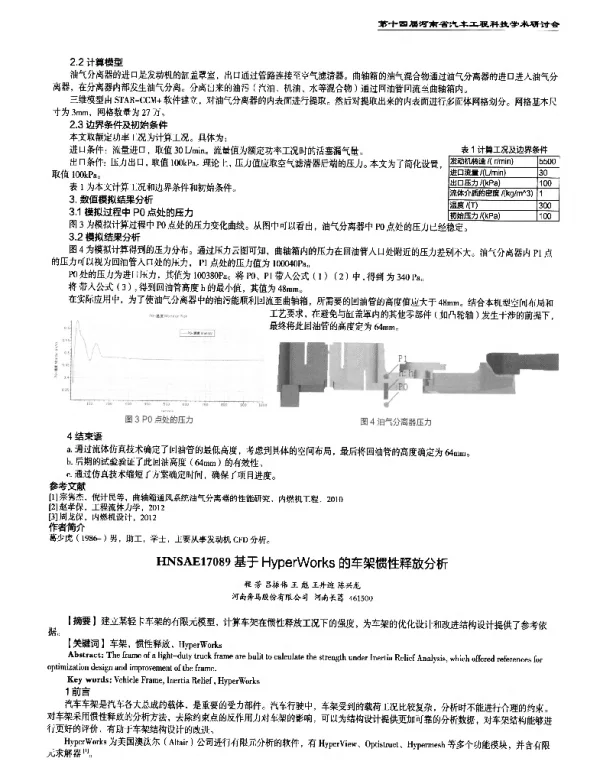 基于HyperWorks的车架惯性释放分析