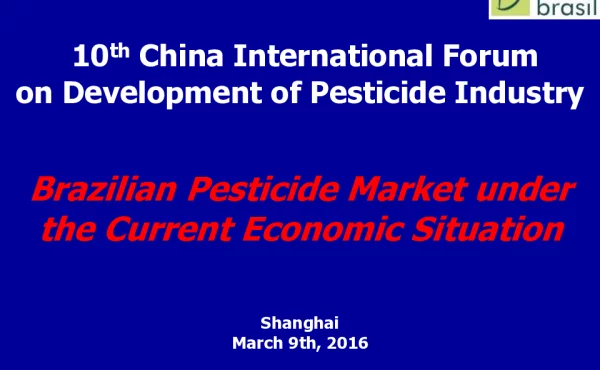 10thChinaInternationalForumonDevelopmentofPesticideIndustry