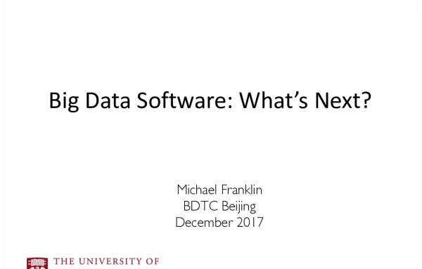 BigDataSoftwareWhat’sNext