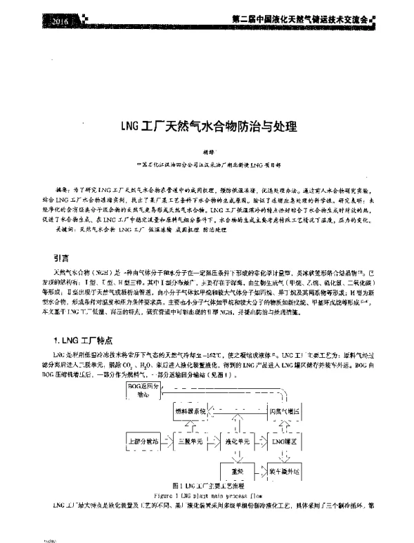 LNG工厂天然气水合物防治与处理
