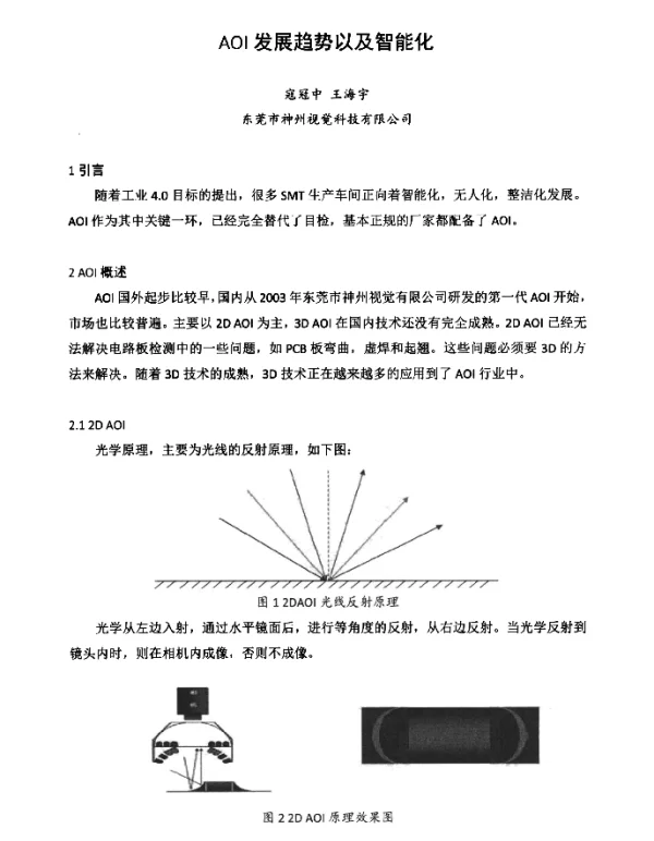AOI发展趋势以及智能化